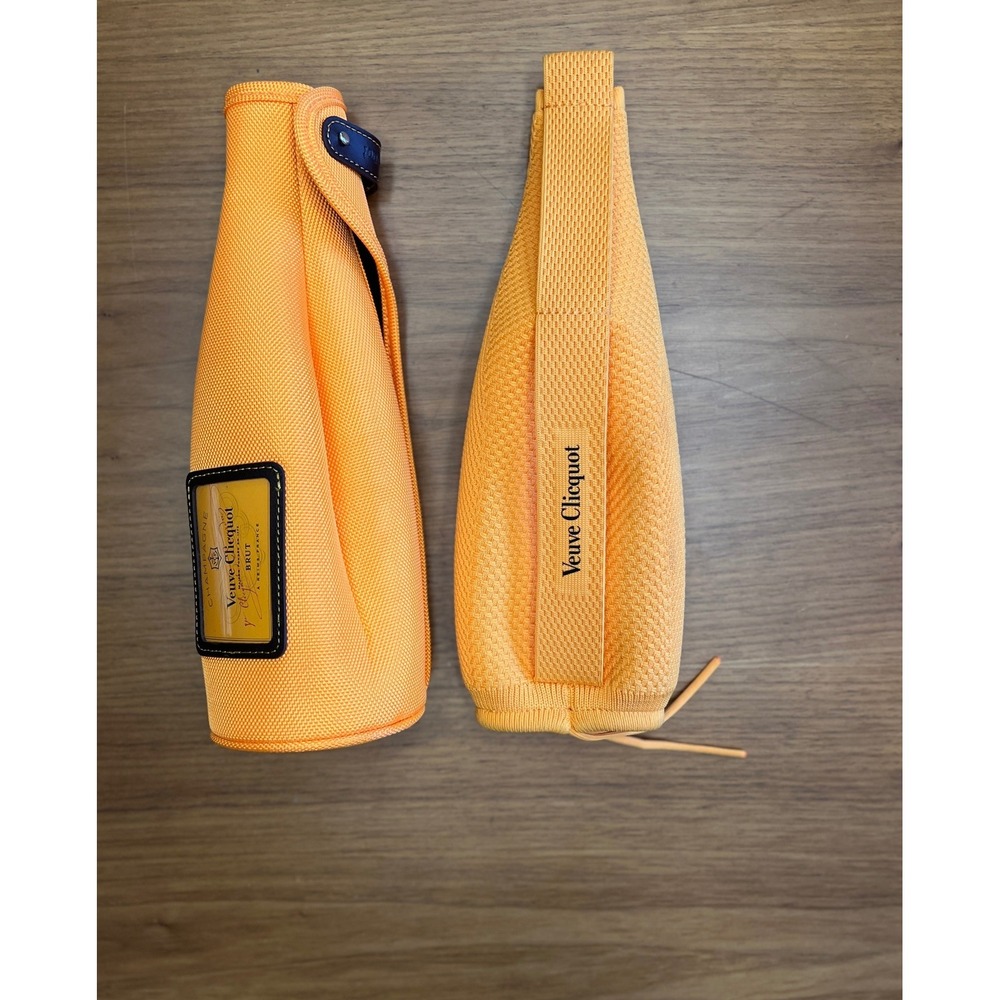 Veuve Clicquot Champagne Bottle Carrier Set Unisex OS Orange Excellent Thermal